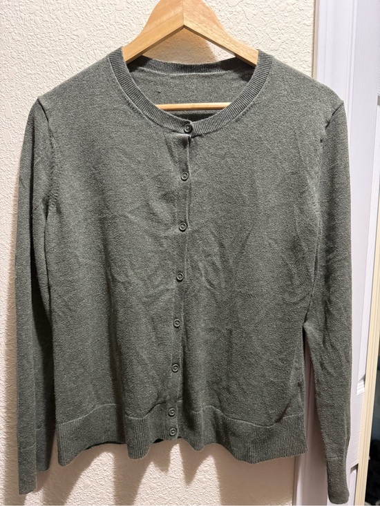 Sweaters - Cottagecore Preppy Classic Lightweight Green Button-Front Cardigan
